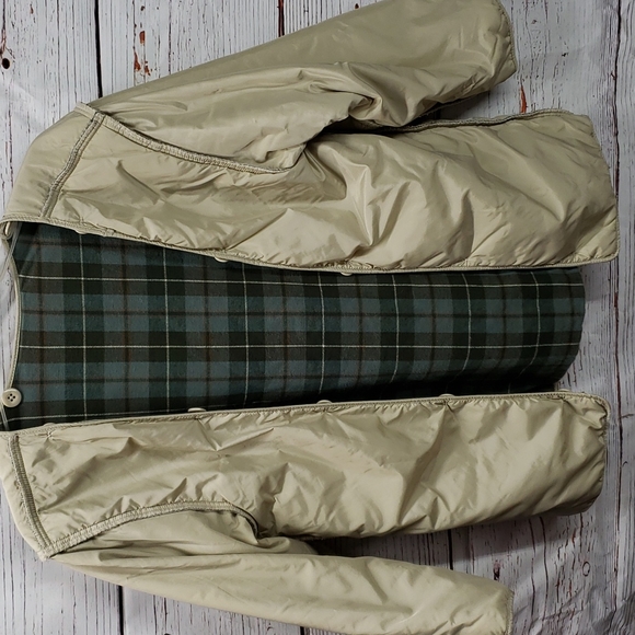 L.L.Bean barn coat cream lined sz medium petite 2 pc - Picture 14 of 16